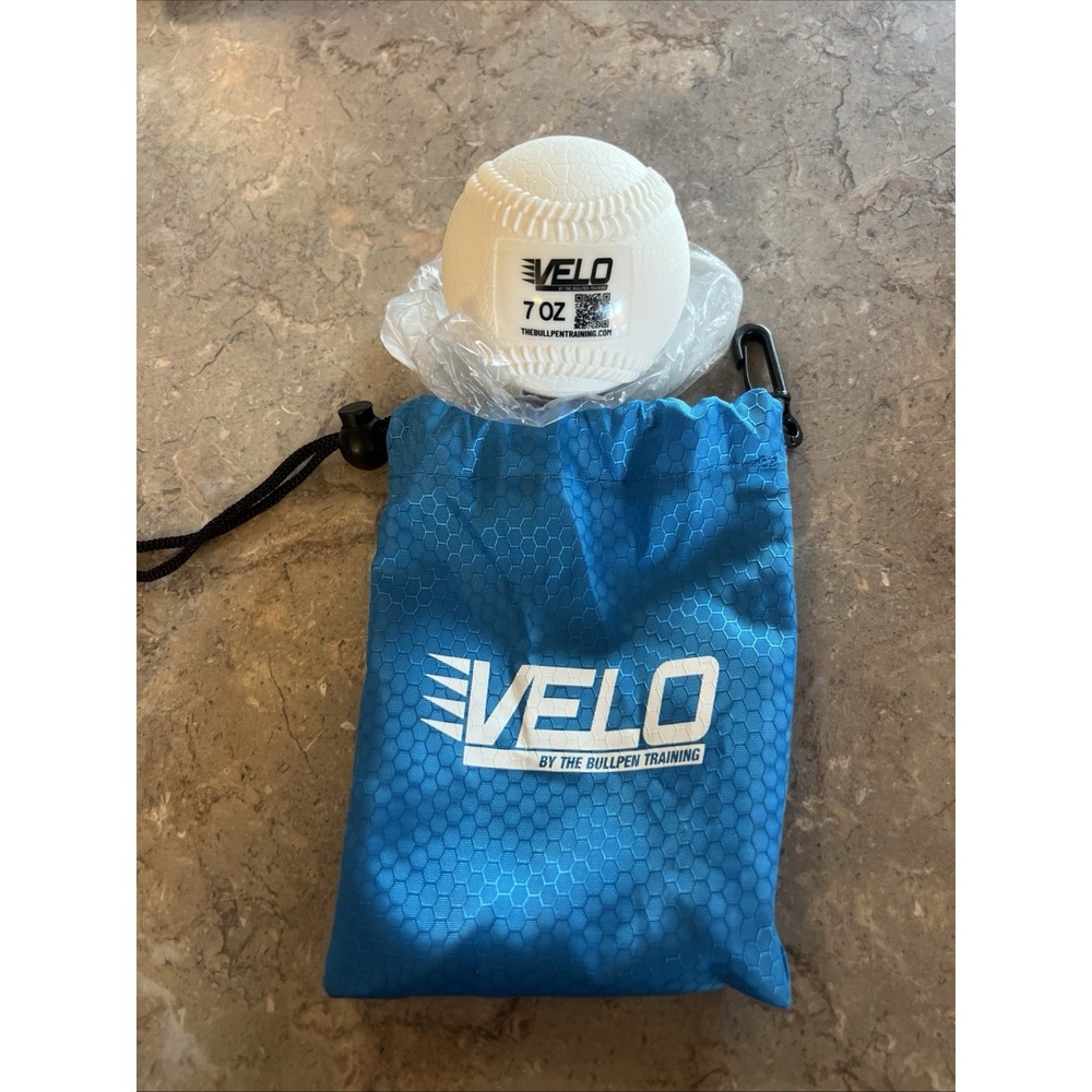 VELO 7 Oz Plyometric Softball White Rubber Pitching Trainer With Pouch Bag
